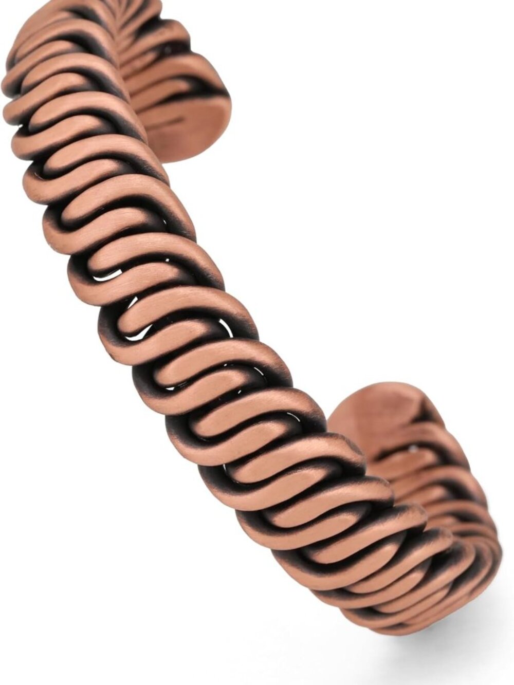 Elegant Adjustable Copper Bracelet for Pain & Stress Relief - Twisted Design
